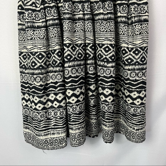 Band of Gypsies Beige & Black Printed Fit & Flare Mini Dress L - Picture 4 of 5